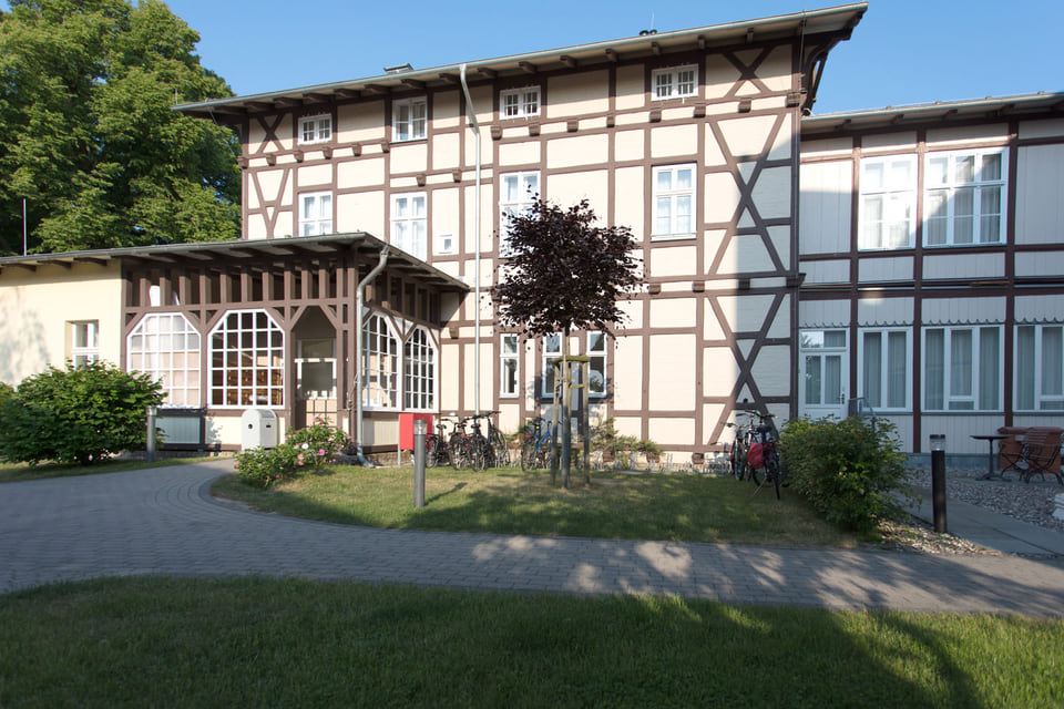 Die Rückseite der Hotelvilla